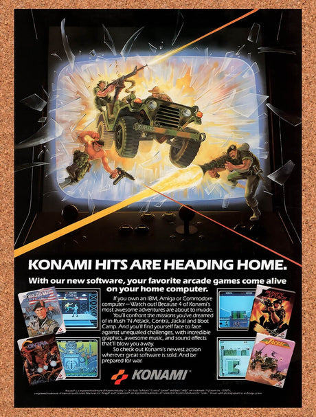 1988 Konami Commodore 64 Arcade Games Original Advertisement / Retro Wall Art v1