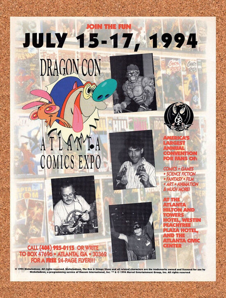 1995 Dragon Con Atlanta Comics Expo. Ad Original Ad / Retro Wall Art v1
