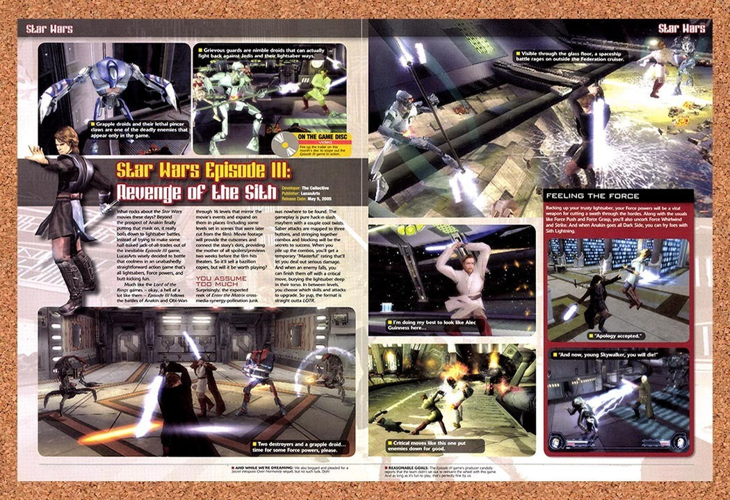 2005 Star Wars Episode III Revenge Of The Sith Xbox Original Ad / Promo vr2