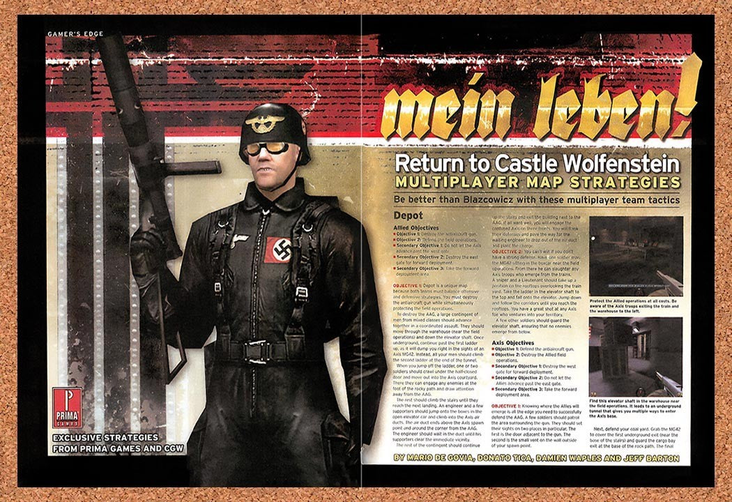 2002 Return To Castle Wolfenstein PC Original Advertisement / Retro Promo vr4
