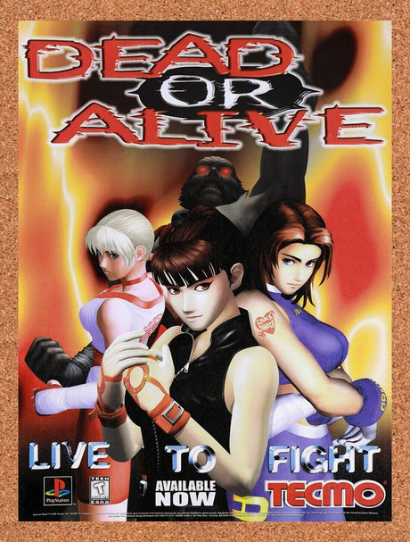 1998 Dead Or Alive 1 PS1 Original Advertisement / Retro Wall Art v1