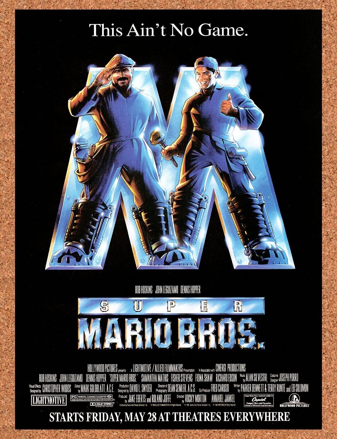 1992 Super Mario Bros Movie Theatric Original Advertisement / Retro Wall Art v1