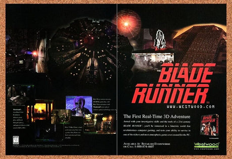 Blade Runner PC Original 1998 Ad Authentic Westwood Studios Video Game Promo
