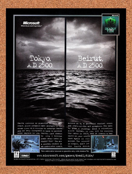 1997 Deadly Tide PC Original Advertisement / Retro Promo v1