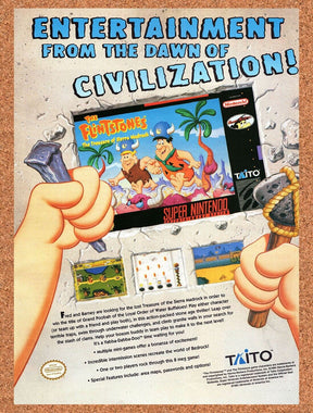 1994 Flintstones The Treasure Of Sierra Madrock SNES Original Ad / Wall Art v1