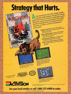 1990 Archon NES Original Advertisement / Retro Wall Art v1