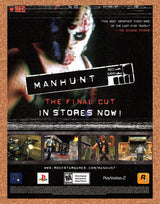 Manhunt The Final Cut PS2 Original 2004 Ad Authentic Horror Video Game Promo