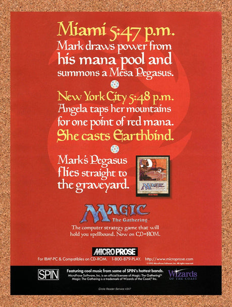 1995 Magic The Gathering 1 CD-ROM Original Advertisement / Retro Wall Art v5