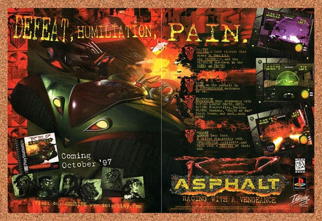 1997 Red Asphalt PS1 Original Advertisement / Retro Wall Art v2