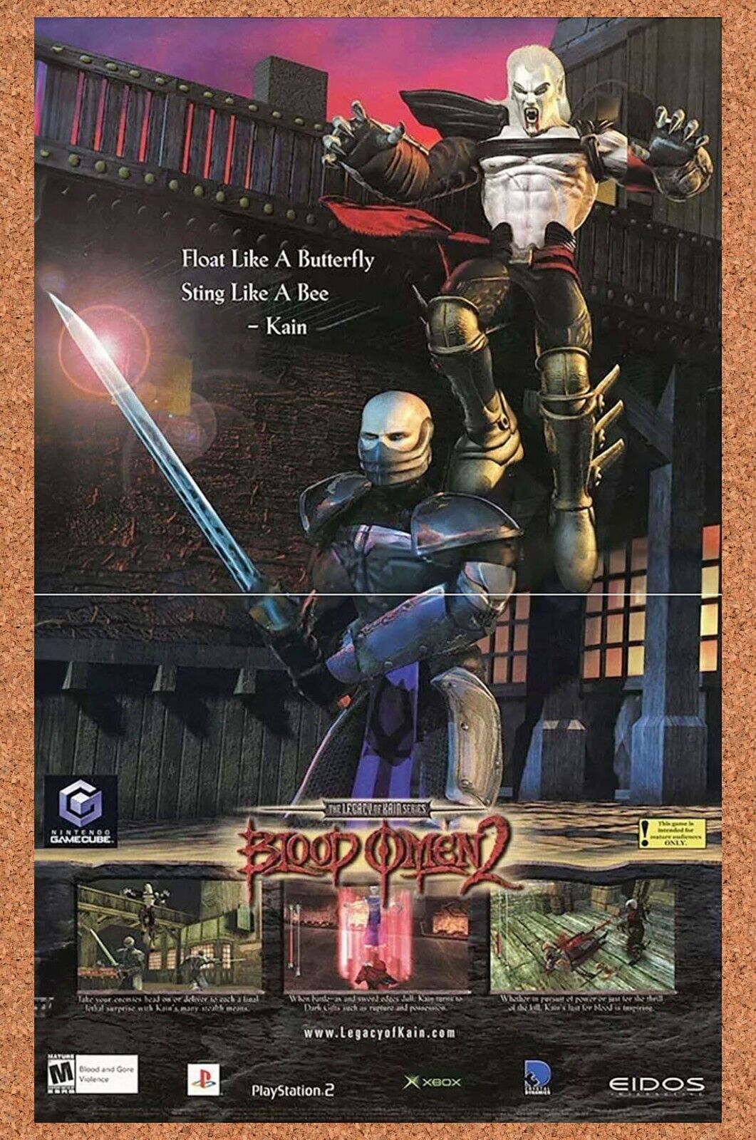 Legacy Of Kain Blood Omen 2 PS2 Original 2002 Ad Authentic Video Game Promo