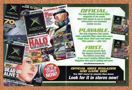 Halo Xbox Original 2003 Ad Authentic Microsoft Xbox Magazine Video Game Promo
