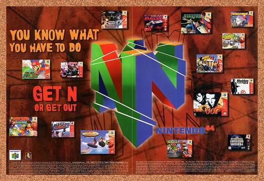 1997 Nintendo 64 N64 GAMES Original Advertisement / Retro Wall Art v3
