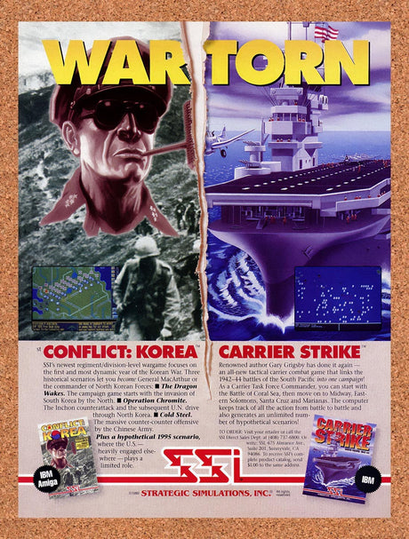 1992 SSI Military IBM Games Original Advertisement / Retro Promo v5