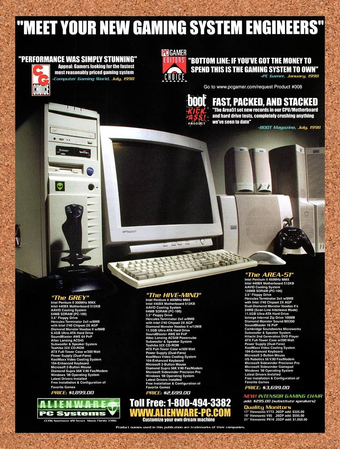 1998 Alienware PC Systems Area -51 Original Advertisement / Retro Promo v1