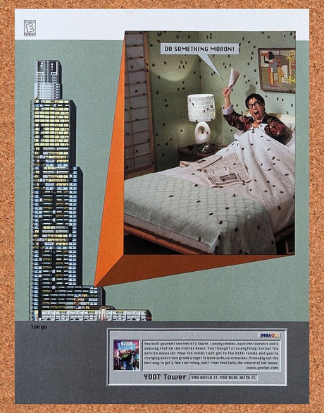 Yoot Tower PC Original 1999 Ad Authentic Construction SIM Video Game Promo