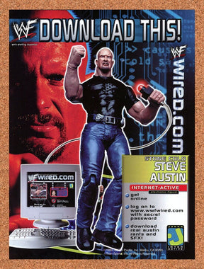 WWF Wired PC Original 1999 Ad Authentic Stone Cold Wrestling Video Game Promo