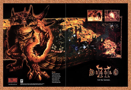 2000 Diablo II Lava Variant Original Advertisement / Retro Wall Art v16