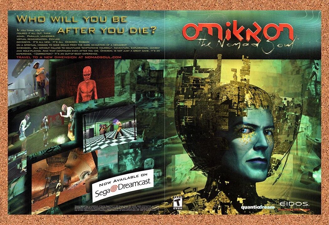 2000 Omikron The Nomad Soul Dreamcast Original Advertisement / Retro Wall Art v2