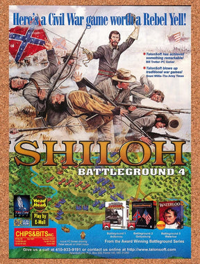 1996 Shiloh Battleground 4 PC Original Advertisement / Retro Promo v1