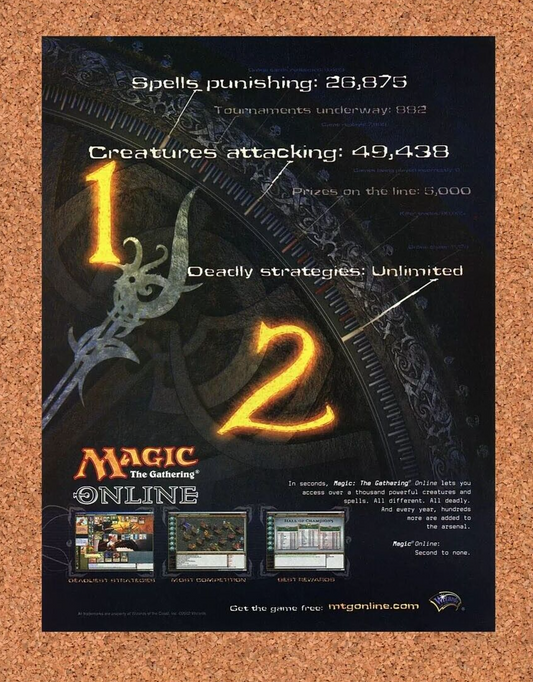 Magic The Gathering Online PC Original 2004 Ad Authentic Video Game Promo v3