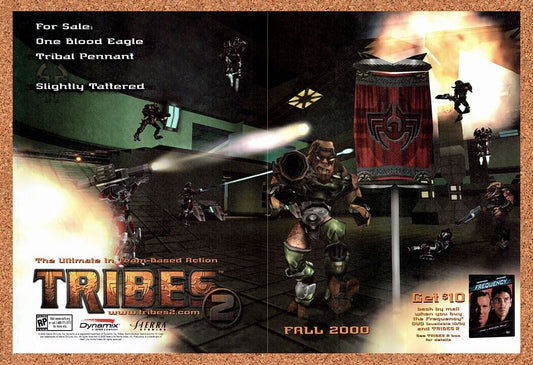 1999 Tribes 2 Get $10 Frequency DVD Original Advertisement / Retro Wall Art v7