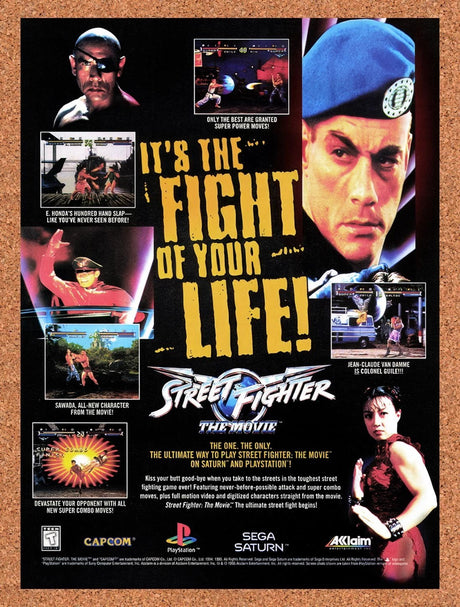 1995 Street Fighter Movie Saturn Original Advertisement / Retro Promo v4