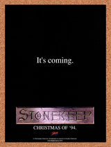 1994 Stonekeep PC Christmas Release Original Advertisement / Retro Wall Art v3