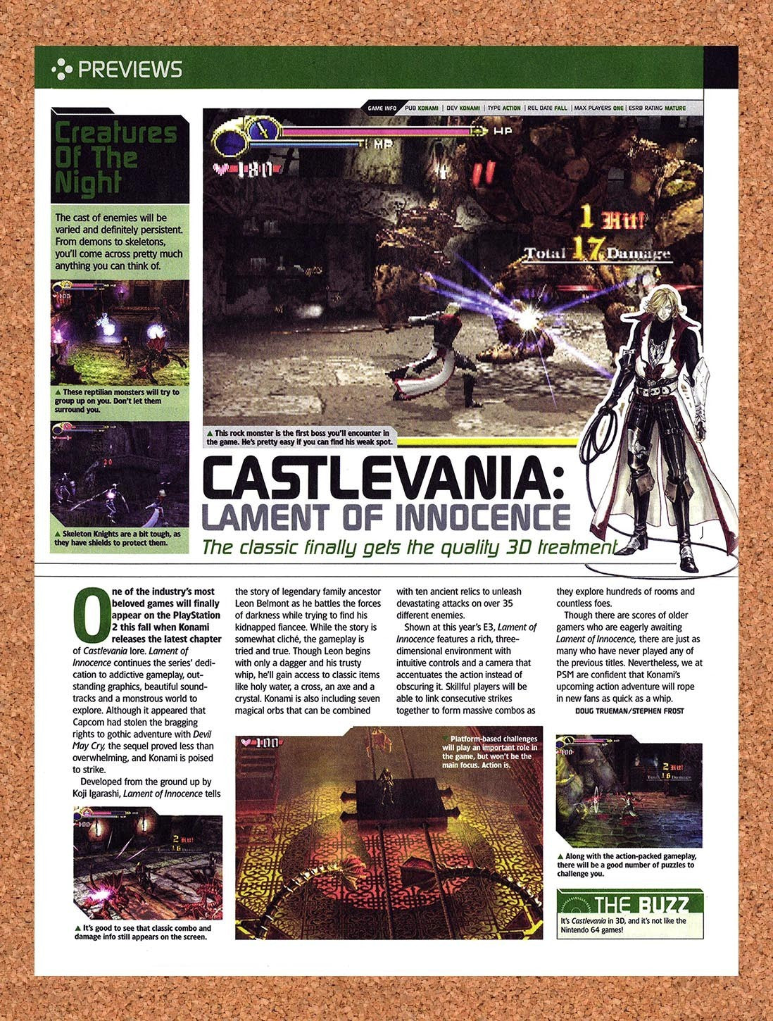 2003 Castlevania Lament Of Innocence PS2 Original Advertisement / Promo vr1