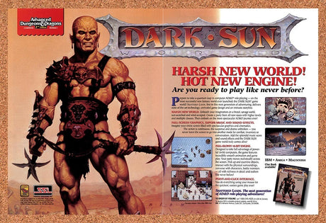 1992 Advanced Dungeons & Dragons Dark Sun IBM Original Ad / Retro Promo v2
