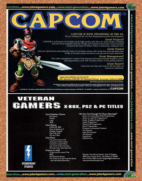 Capcom Jobs for Gamers Original 2000 Vintage Ad - Video Game Promo