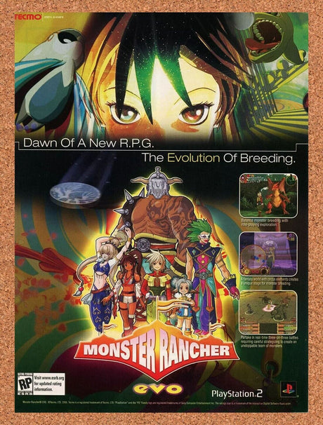 Monster Rancher EVO PS2 Original 2007 Ad Authentic Video Game Promo