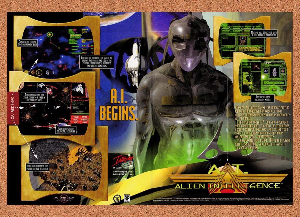 1998 AI Alien Intelligence PC Original Advertisement / Retro Promo v4