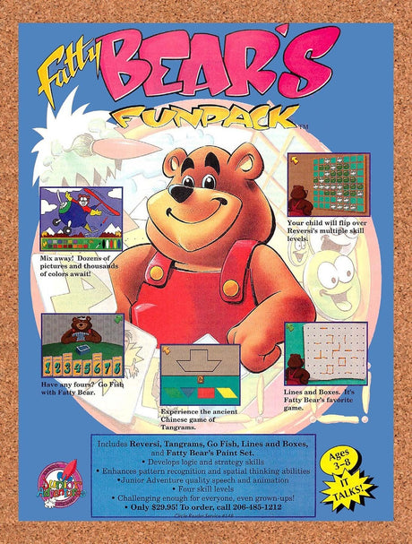 1994 Fatty Bears Funpack IBM Original Advertisement / Retro Promo v1