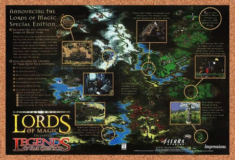 Lords Of Magic Legends Urak Quest PC Original 2000 Ad Authentic Video Game Promo