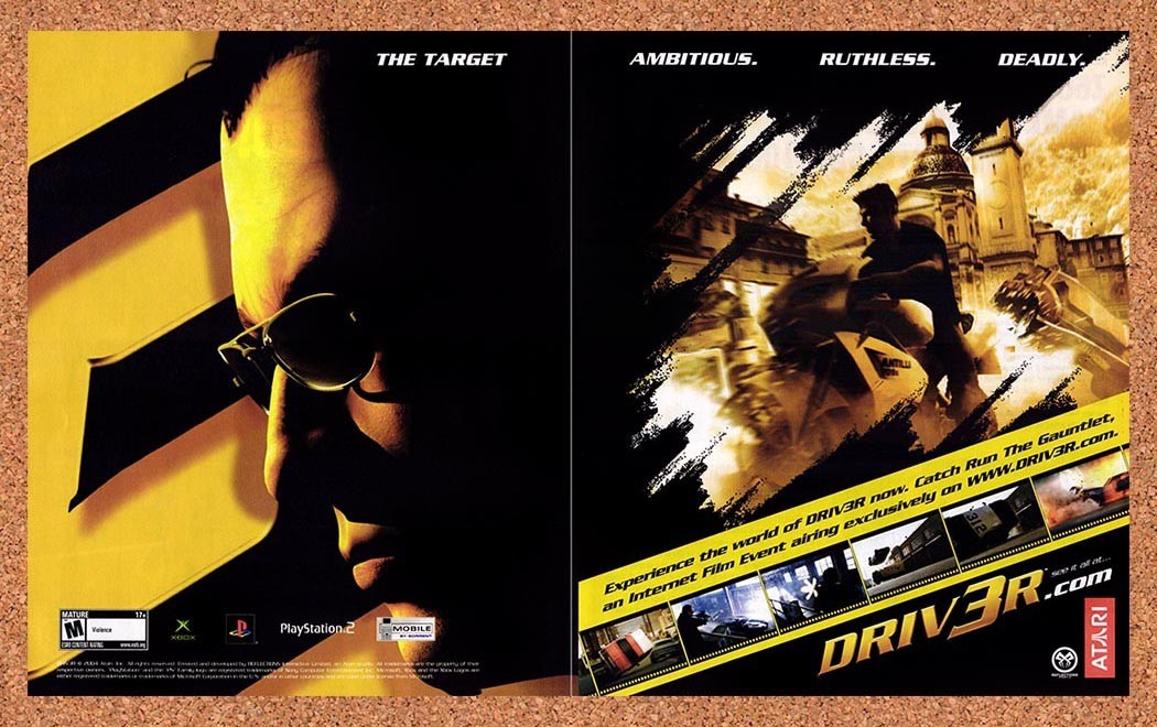 2004 Driver 3 PS2 Original Advertisement / Retro Promo v2