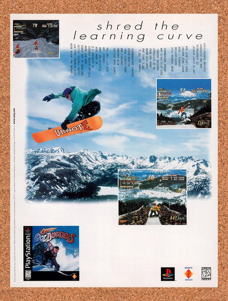 1997 Cool Boarders PS1 Original Advertisement / Retro Promo v1