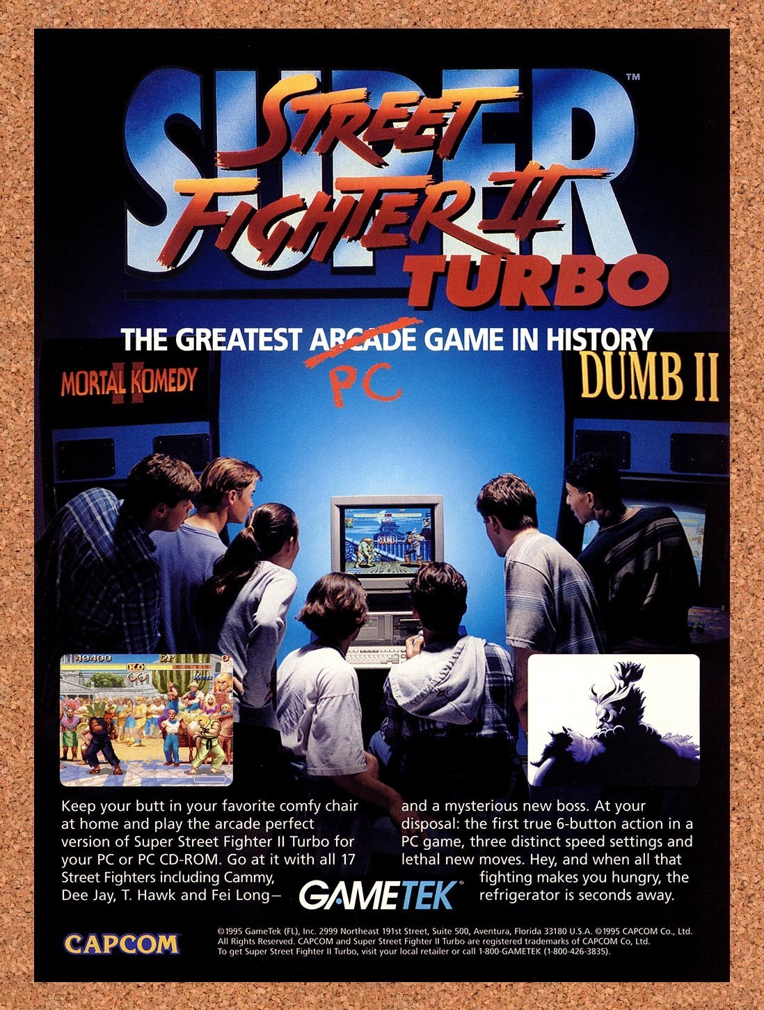 1995 Super Street Fighter 2 Turbo PC Original Advertisement / Retro Promo v1