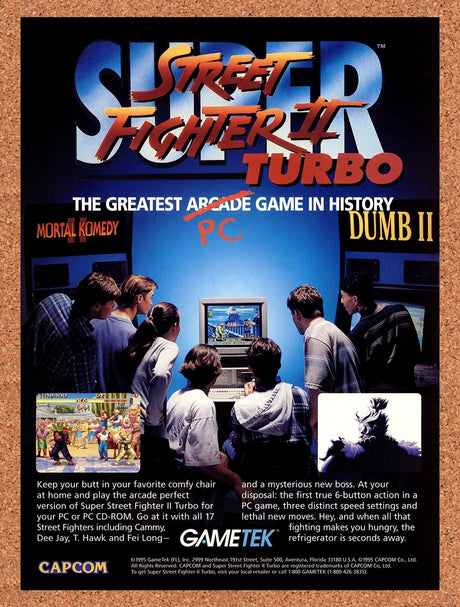 1995 Super Street Fighter 2 Turbo PC Original Advertisement / Retro Promo v1