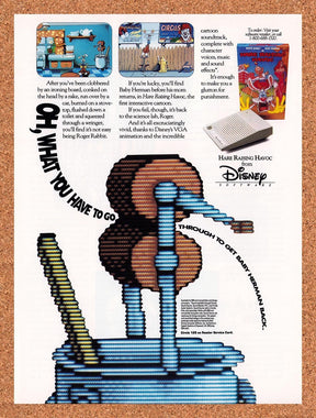 1992 Hare Raising Havoc Roger Rabbit IBM Original Advertisement / Retro Promo v1