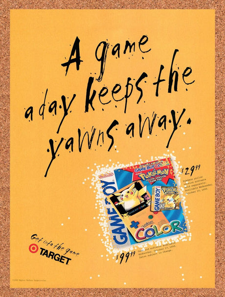 1999 Pokemon Yellow Version Target Original Advertisement / Retro Wall Art v1