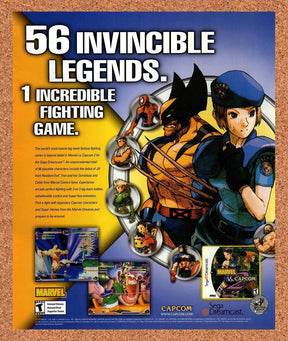 2000 Marvel Vs Capcom 2 Dreamcast Original Advertisement / Retro Promo v1