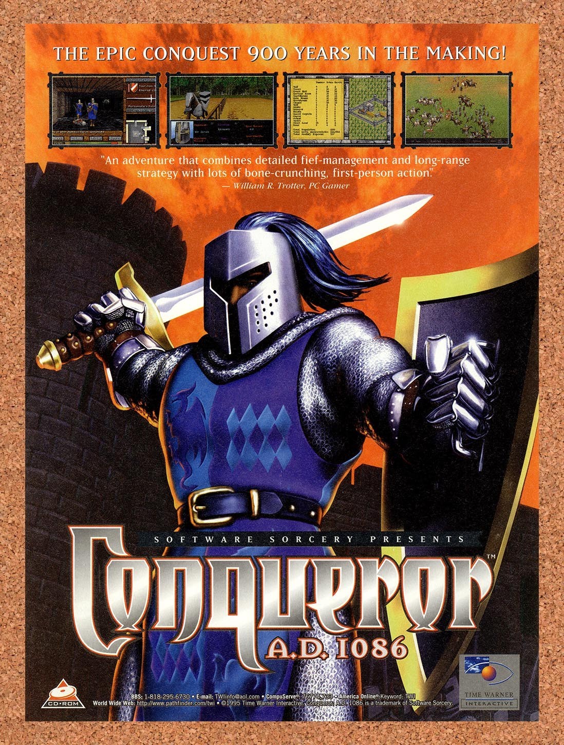 1995 Conqueror AD 1086 PC Original Advertisement / Retro Promo v2