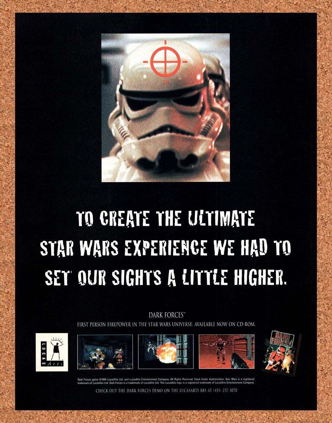 Star Wars Dark Forces PC Original 1994 Vintage Ad - Video Game Promo