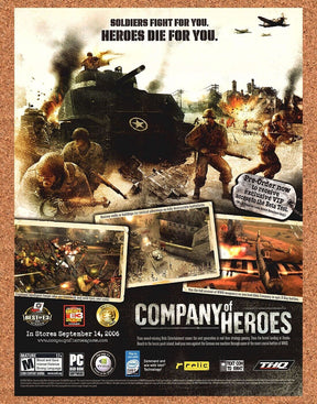 Company Of Heroes Original 2006 Print Ad Authentic Big Box PC Video Game Promo