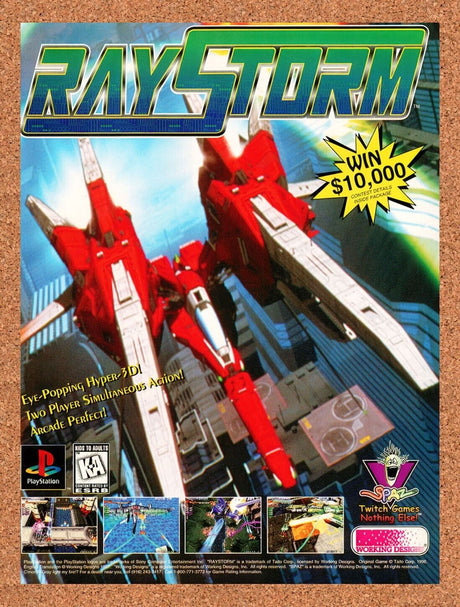 1997 RayStorm PS1 Sweepstakes Original Advertisement / Retro Wall Art v1