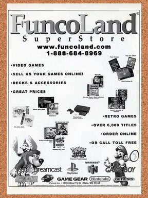 Mario SNES FuncoLand Original 1998 Ad Authentic Genesis Nintendo Game Promo