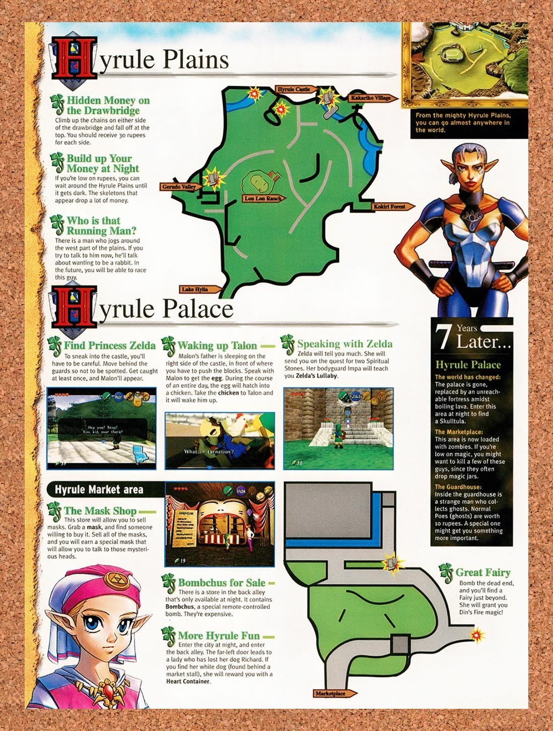 1998 Zelda Ocarina Of Time Hyrule Plains & Palace Original Ad / Promo vr14