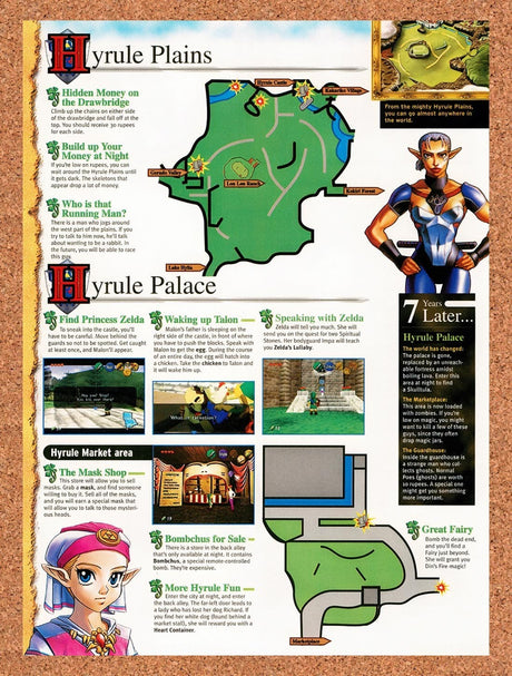 1998 Zelda Ocarina Of Time Hyrule Plains & Palace Original Ad / Promo vr14