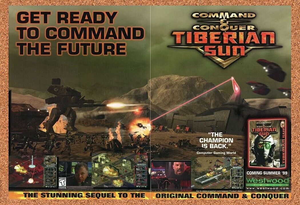 Command And Conquer Tiberian Sun PC Original 1999 Ad Authentic Game Promo v3