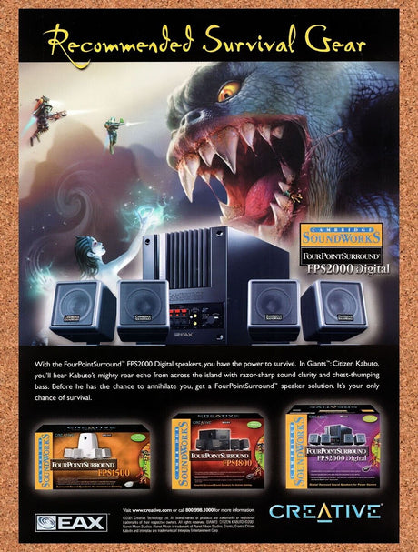 2001 Giants Citizen Kabuto Cambridge SoundWorks FPS2001 Digital Original Ad v7